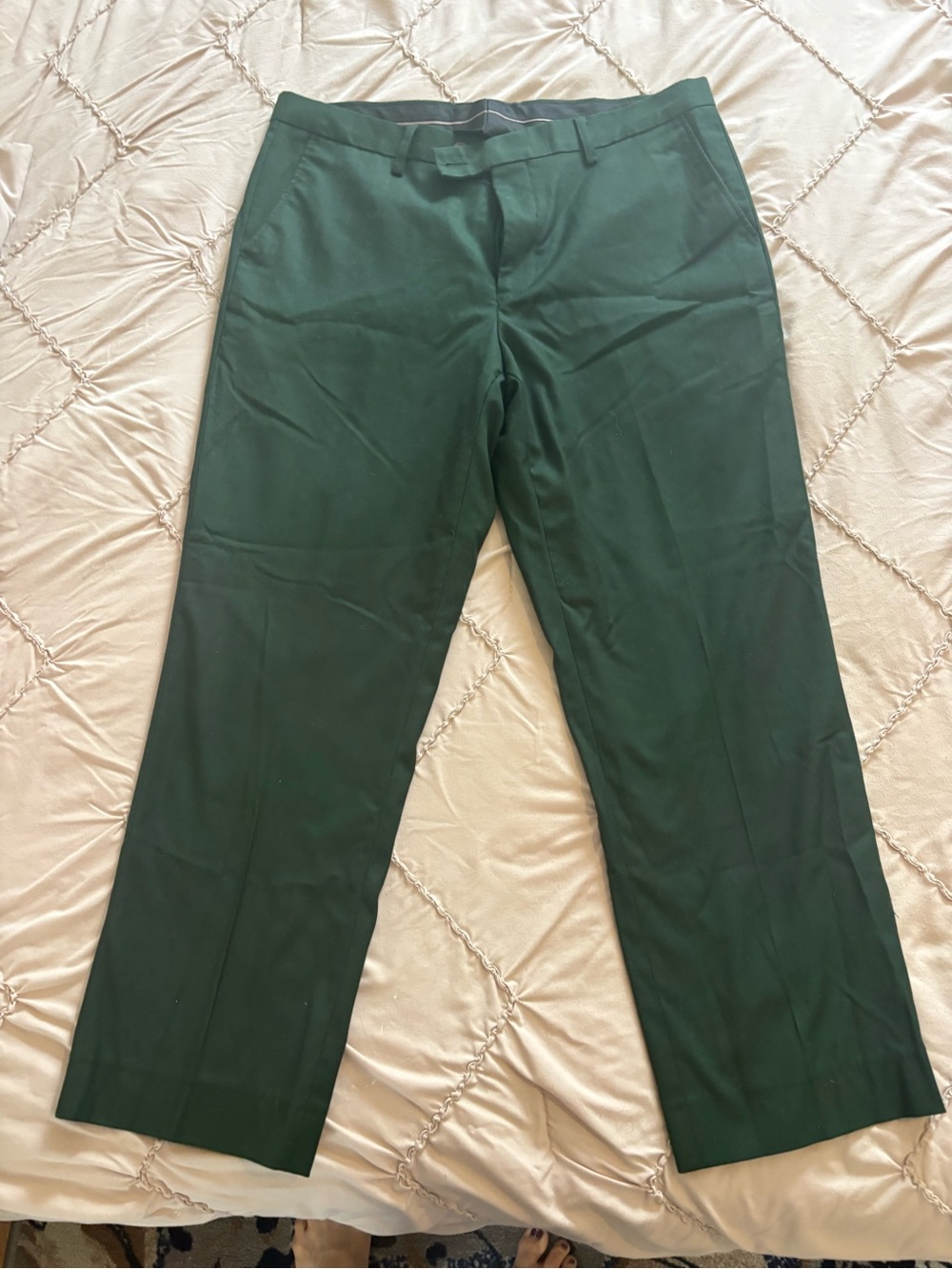Men's Forest Green Chinos - Sleek Everyday Dress Pants